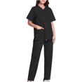 thumbnail image 3 of Camisetas para Mujer Verano Otoño Manga Corta Cuello En V Trabajo Scrub Plain Tops Camisas Mujeres 2024, 3 of 5