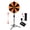 Black & Orange, variant on WinSpin 24" Display Prize Wheel Purple & White DIY Floor Stand 12 Slot Modular Custom Spinning Wheel Pop Up Trade Show