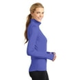 thumbnail image 2 of Sport-Tek LST850 Mens Ladies Sport-Wick Stretch 1 by 2 Zip Pullover, Iris Purple - Extra Large, 2 of 3