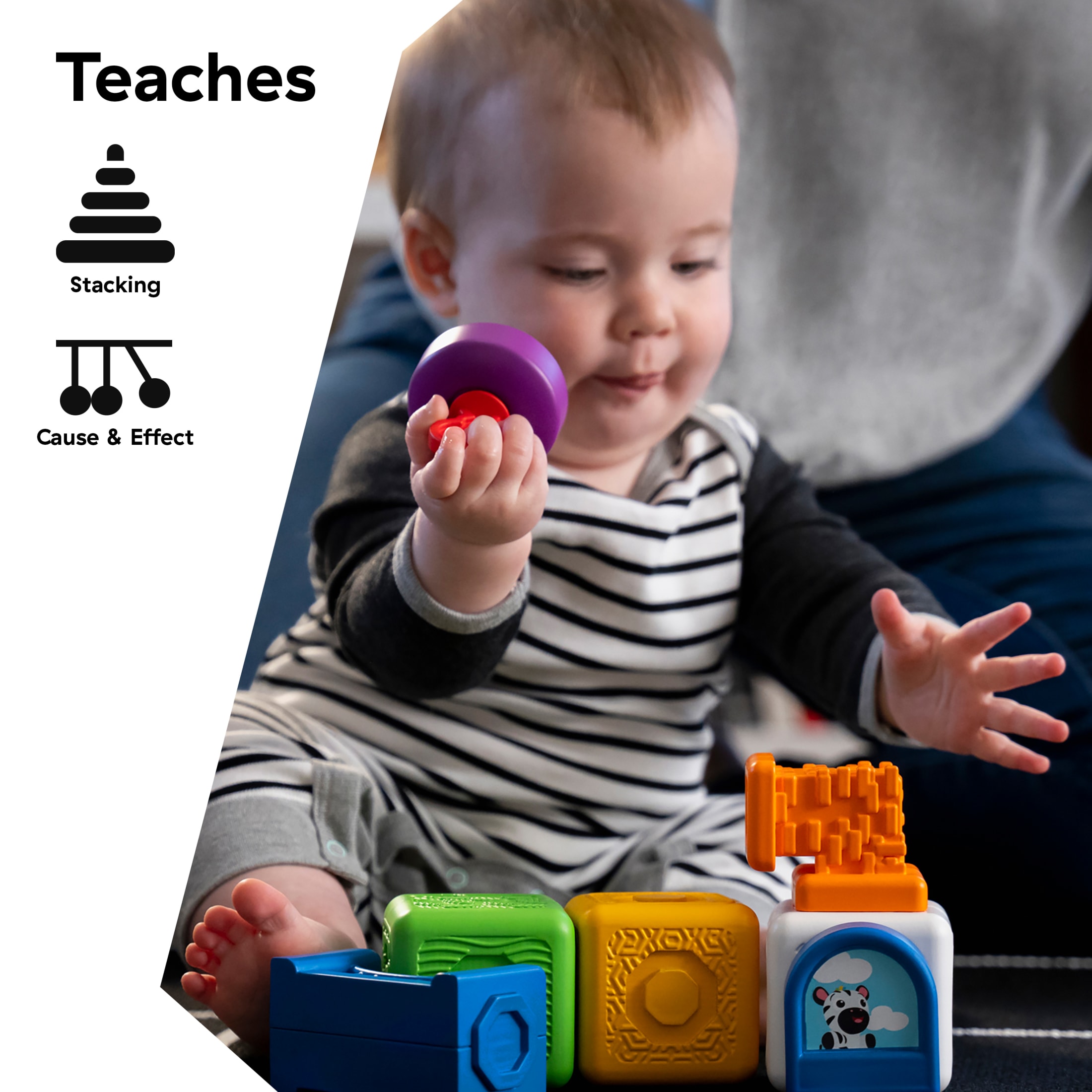 Baby Einstein Connectables 15-Piece Magnetic Activity Baby Building Blocks Toys, 6 months+ Unisex