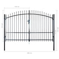 thumbnail image 4 of vidaXL Fence Gate Border Fencing Metal Fence Post with Spear Top Double Door, 4 of 13