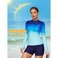 thumbnail image 4 of Charmo Women's Long Sleeve Rash Guard Sun Protection Swim Shirt Quick Dry Printed Shirts with Thumb Holes, 4 of 7