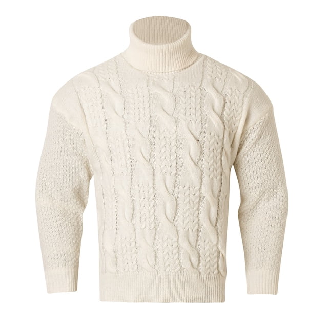 Chandail Col Roulé Décontracté pour Hommes Tricot Chaud Confortable Doux Mode Hiver