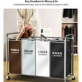 thumbnail image 2 of Laundry Hamper Sorter Cart: 4-Section Organizer with Heavy-Duty Lockable Wheels and Removable Bags | 172L Rolling Laundry Basket for Dirty Clothes in Laundry Room or Small Spaces (Multicolor), 2 of 6