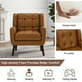 thumbnail image 3 of UIXE PU Leather Accent Chair Indoor Upholstered Armchair for Living Room Comfy Arm Chair Single Sofa Set, Brown, 3 of 6