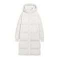 thumbnail image 5 of Breezora Women Stand Collar Long Puffer Jacket Baggy Down Coat With Side Pockets Knee Length Warm Outerwear XXL Size White, 5 of 7