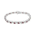 thumbnail image 2 of .925 Sterling Silver, Lab-Grown Gemstone and 4 Cttw Round Diamond Tennis Bracelet (H-I Color, I1-I2 Clarity) - Created Ruby, July Birthstone, 2 of 8