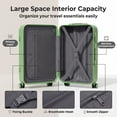 thumbnail image 4 of HEMXSZH 20 Inch ABS+PC Hardside Rolling Luggage with Handbag, Cup Holder & USB Port Suitcase, Green, 4 of 8