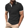 thumbnail image 2 of Muscularfit Men's Shirts Polo Shirt Oversized Muscle Big And Tall Shirts Tops Black Collared Short Sleeve Mens Big And Tall Shirts,XXL, 2 of 5