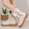 thumbnail image 2 of KPOPLK Little Girls Short Fashion Boots Side Zipper Bow Thick Non-Slip Sole Boots Princess Dress Boots for Party Daily Wear(11,Beige), 2 of 9