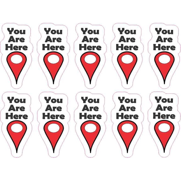 1in x 2in You Are Here Pointer Stickers