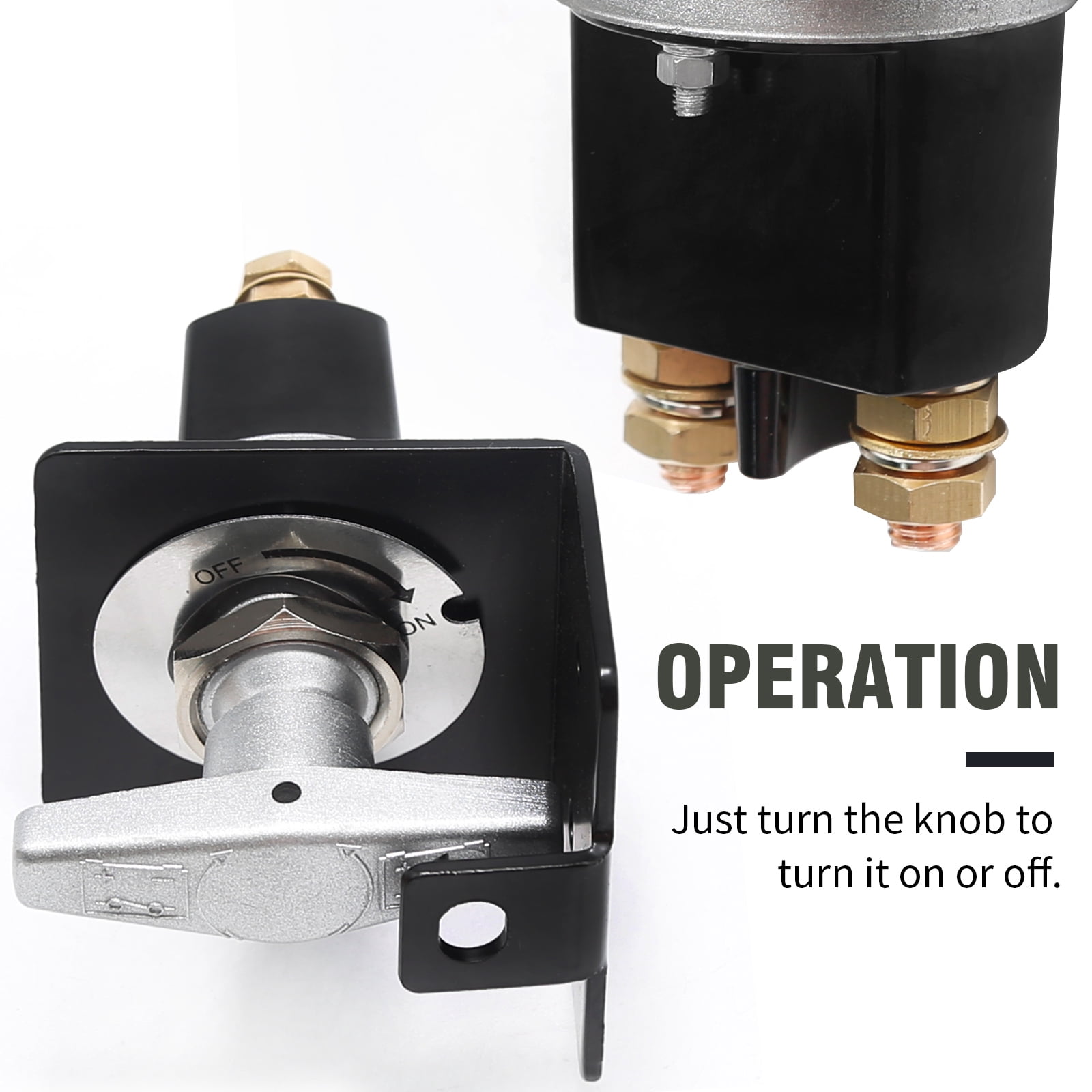 Anxingo 500A 12V-36V Battery Disconnect Switch with Lockout Plate, Marine Battery Shutoff Cut Off Switch, Negative Battery Doctor Kill Switch for Boats RVs Yachts Trucks Engineering Vehicles