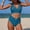 Blue, variant on Women's High Waisted Modest Bikinis Sets Spiral Cutout Design Swimsuits Retro Two Piece Hollow Bathing Suit