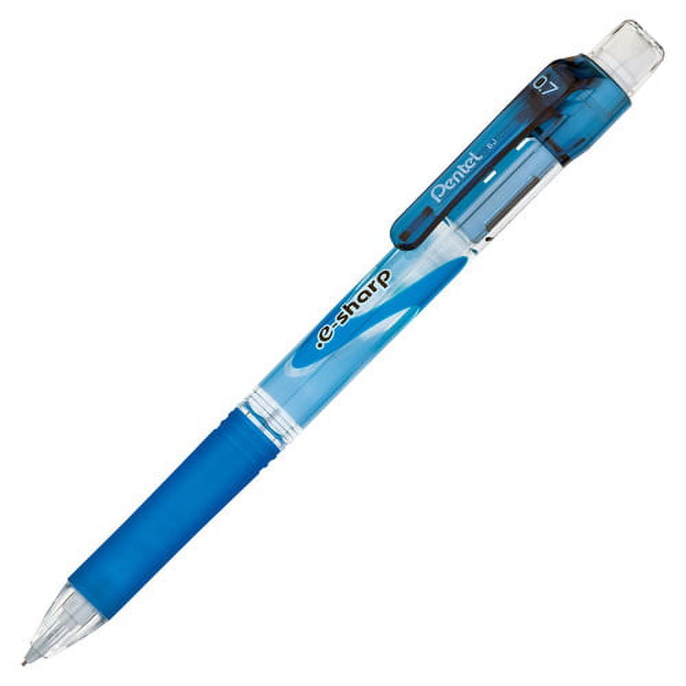 Pentel E-Sharp Mechanical Pencils #2 Lead - 0.7 mm Lead Diameter - Refillable - Blue Barrel - 12 / Dozen