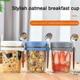 thumbnail image 6 of KMSS 12oz Overnight Oats Cup with Spoon and Lid Leakproof Glass Breakfast Container for Oatmeal Salad Yogurt, 6 of 7