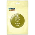 thumbnail image 1 of Keep Calm And Yoga On Lotus Flower Pinback Button Pin Badge, 1 of 2