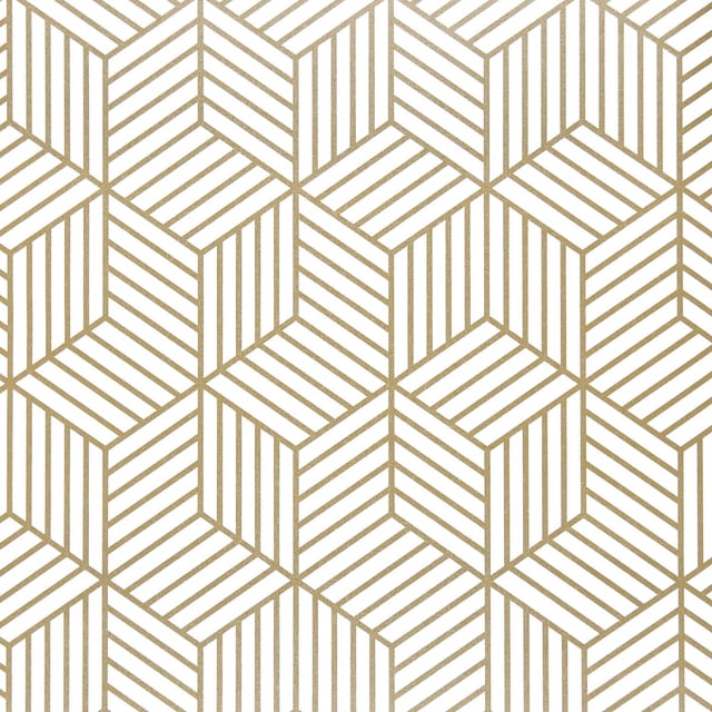 Papel tapiz WENMER 45 x 300 cm hexágonos dorados autoadhesivo de PVC