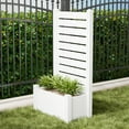 thumbnail image 2 of MAYEERTY Outdoor White PVC Rectangular Planter Box with Trellis for Climbing Plants, Raised Garden Bed, 2 of 13