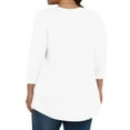 thumbnail image 5 of Otntypg Plus Size Tops for Women Pleated Front Crewneck Short Sleeve Blouses to Hide Belly 2025 Summer Flowy Tunic Shirts for Leggings White XXL, 5 of 7