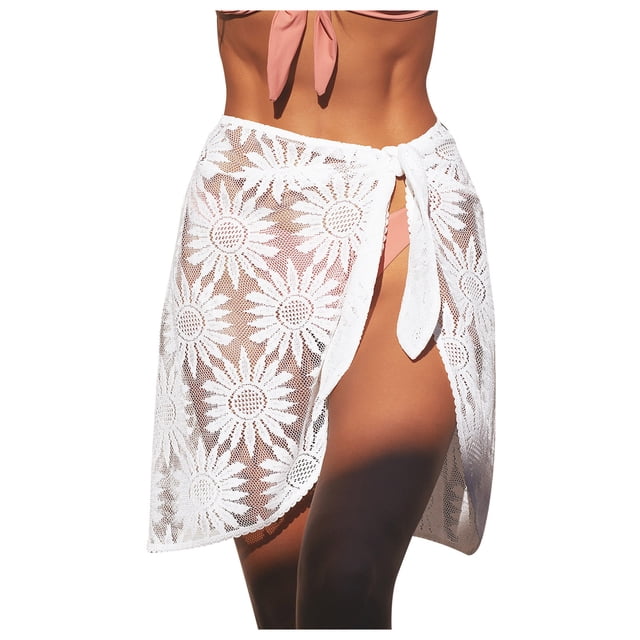Moda mujer Casual Floral vendaje playa vendaje perspectiva A-Line encaje Mini falda corta Pompotops qwe13170