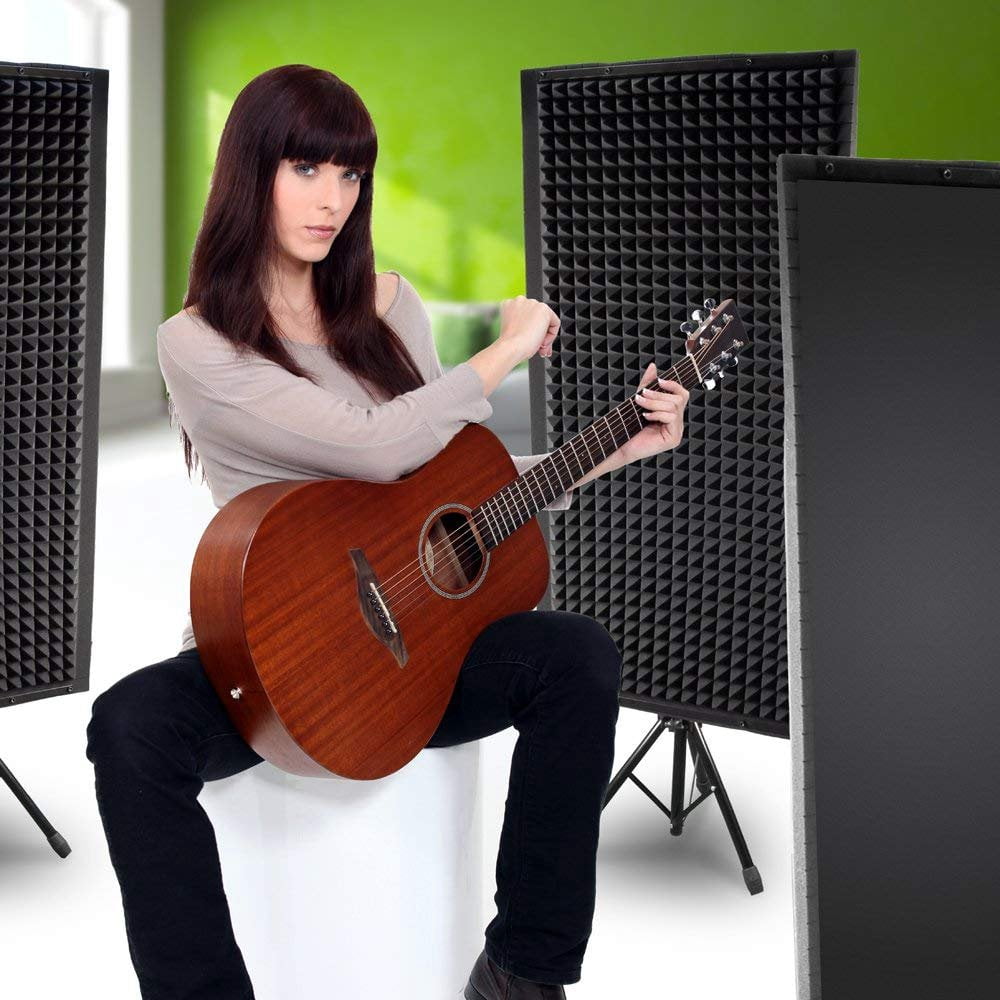 PylePro Sound Absorbing Acoustic Insulation Studio Foam Wall Panel w/ Stand