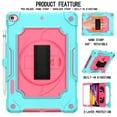 thumbnail image 3 of Dteck iPad 10.2 Case 2021/2020/ 2019, iPad 9th/ 8th/ 7th Generation Case with Pencil Holder, Kickstand with Hand Strap Shoulder Strap,Anti Scratch iPad 9th/ 8th/ 7th Gen Case, Mint+Rose, 3 of 6