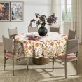 thumbnail image 3 of Fall Tablecloth 70x70 Inch Round, Thanksgiving Autumn Harvest Watercolor Orange Daisy Table Cover for Party Picnic Dinner Decor, 3 of 6