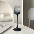 thumbnail image 3 of Vintage Cylindrical Stemmed Glass, 4.4Oz Frosted Black Tall Goblet Glasses for Wine, Champagne And Cocktail, 3 of 6