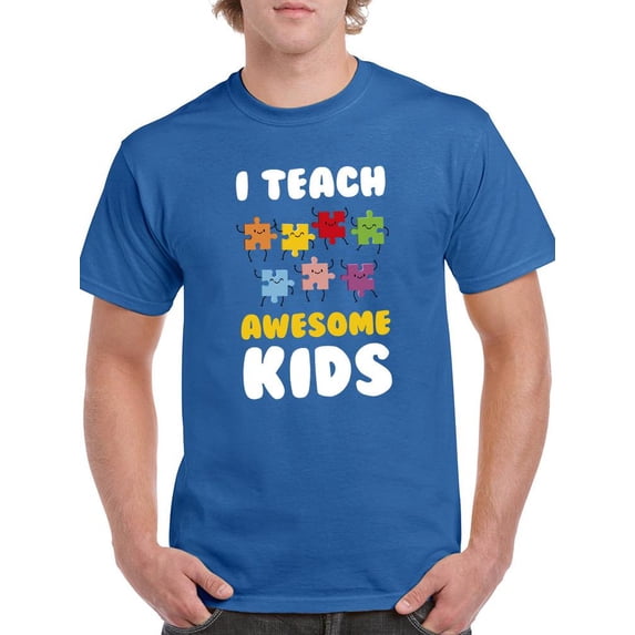 I Teach Awesome Kids T-Shirt Men -Smartprints Designs, Male 4X-Large