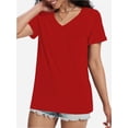 thumbnail image 5 of Womens T Shirts V-Neck Short Sleeve Summer Tops Casual Basic Tees Trendy, 5 of 5