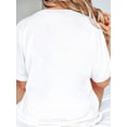 thumbnail image 2 of Women's Cheen Bow Print T-Shirt - Round Neck, Short Sleeve, Casual Sportswear, Polyester and Elastane Blend, Machine Washable Tee For Adult, Men, Women, Teen, Teenager, Adolescent, Youth, 2 of 6