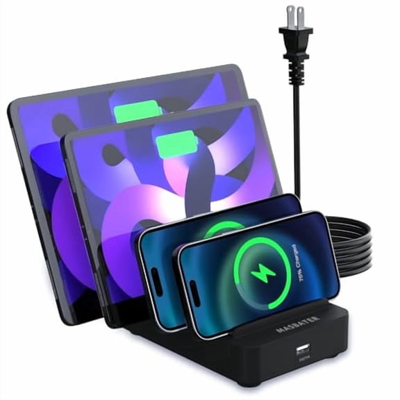 MASBATER 5-PORT FAST CHARGING STATION FOR MULTIPLE DEVICES MWC-001 - BLACK