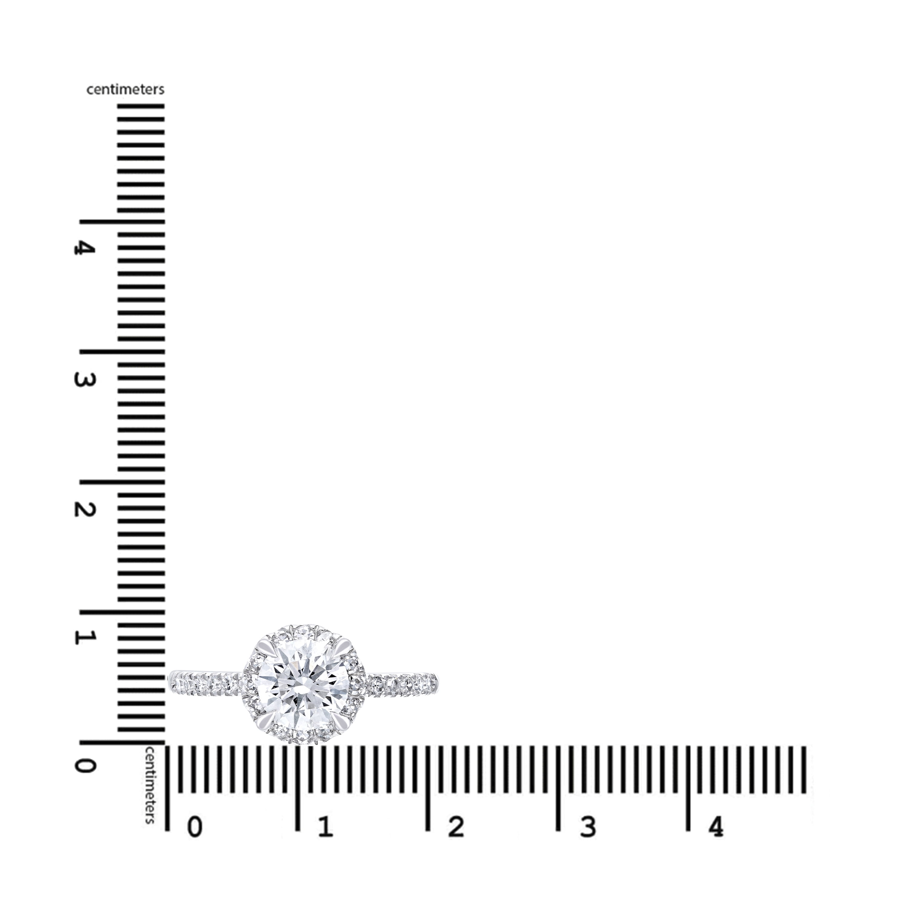 Brilliance Fine Jewelry Round 1.5 Carat Lab Grown Diamond Halo Bridal Ring in Sterling Silver
