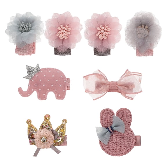 OFFIGAM 8Pcs Barrettes For Toddler Girls Hair Accessories Assorted Color Elegant Simple