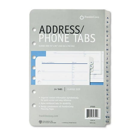 Address Refill - Fc Organizational Products, Llc 27222 Address/Phone Refill for Organizer, A-Z Tabs, 5-1/2 x 8-1/2