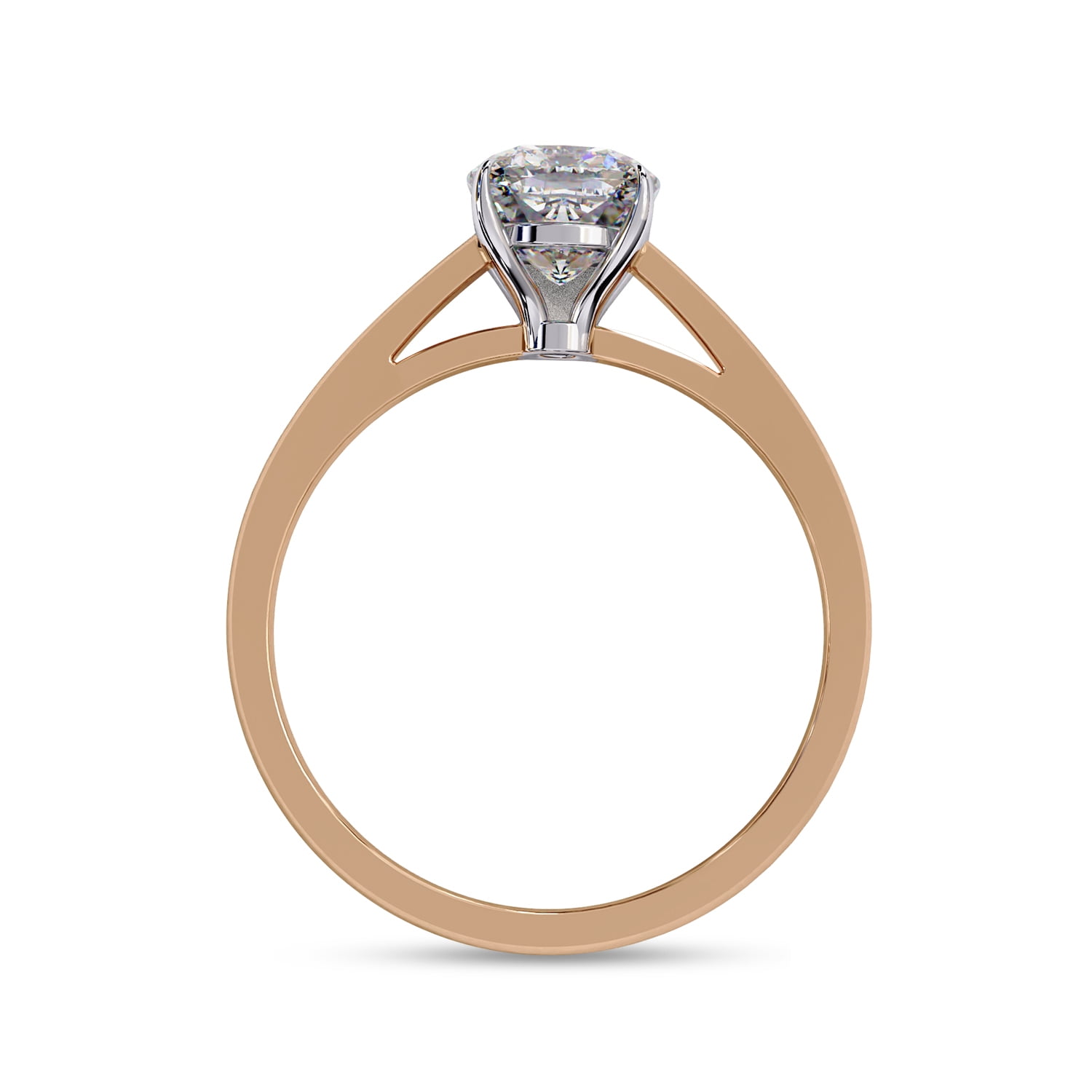Solitaire Wedding Engagement Ring for Women | Center 6.5MM Cushion Cut Lab Created Moissanite Promise Rings in 10K Solid Rose Gold Jewelry Gift for Her, Ring Size 6