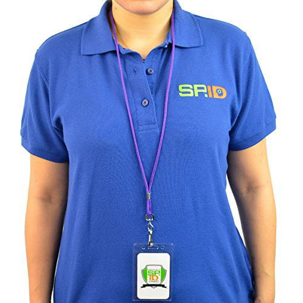25 Pack Premium Name Tag Badge Holders with Lanyards - Vertical Clear Plastic Card Pouch and Lanyard Holder for School and Events by Specialist ID (Assorted Colors)