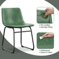 thumbnail image 3 of LainTene 18" PU Leather Dining Chairs Set of 4 – Modern Counter Height Kitchen & Bar Stools with Ergonomic Back, Steel Frame & Non-Slip Feet for Home, Café, Restaurant, Green, 3 of 7