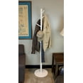 thumbnail image 2 of Traditional Freestanding 66" Rubberwood Entryway Coat Hanging Rack with 8 Hooks in Gloss Blush White, 2 of 5