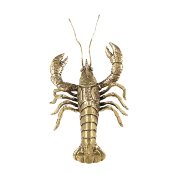 Estatua de langosta de cobre, regalo decorativo, figura de langosta para la mesa de entrada de la oficina