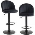 thumbnail image 1 of HOMCOM Bar Stools Set of 2, Swivel Counter Height Barstools, Black, 1 of 10