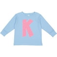 thumbnail image 3 of Inktastic Pink and White Polka Dots Letter K Boys or Girls Long Sleeve Toddler T-Shirt, 3 of 5