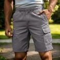 thumbnail image 2 of Fewfanhot Men's Big & Tall Multi-Pocket Cargo Shorts, Elastic Waist Drawstring Casual Outdoor Summer Shorts, S-5XL, 2 of 5