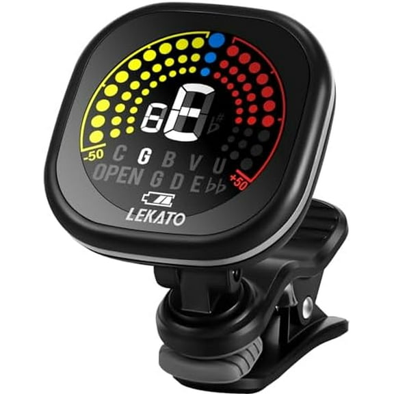Guitar Tuner Rechargeable, Tuner Clip On for Guitar, Bass, Chromatic, Ukulele,Violin Tuner, Fast Accuratie Tuning, Super Bright Display to Read, for Professional/Beginners