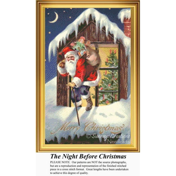 The Night Before Christmas, Vintage Counted Cross Stitch Pattern (Pattern Only, You Provide the Floss and Fabric)