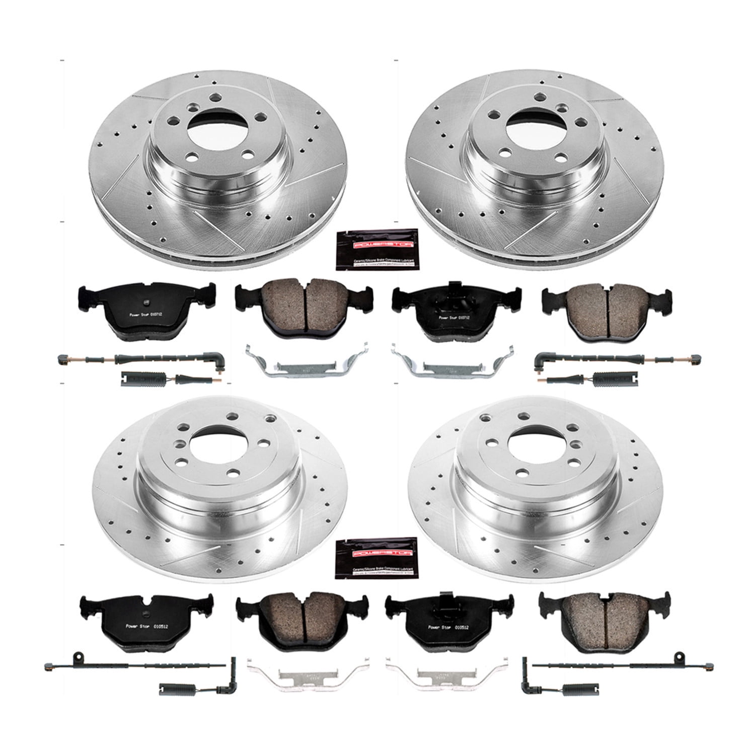 PowerStop Front and Rear Z23 Evolution Sport Carbon-Fiber Ceramic Brake Pad and Drilled & Slotted Rotor Kit Fits: LAND ROVER Select Models K5741