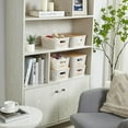 thumbnail image 5 of Small Plastic Storage Bins with  Lids 5.2qt Stackable Box Basket Pantry Decorative Containers Cute with Label for Organizing Desktop Closet Office  White of 6 packs, 5 of 8