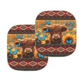 thumbnail image 2 of Bulopur Aztec Sun Shade Car Windshield, Butterfly Highland Cow Prevent UV Rays Car Windshield Sun Shade Foldable Removable Auto Front Window Sunshade Covers for Most Cars, Set of 2, 2 of 6