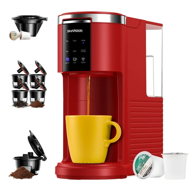 SHARDOR 3 in 1 K Cup Coffee Maker, Single Serve Coffee Maker for K Cup Pods & Ground Coffee & Teas, 6 to 14oz Brew Sizes, 40oz Detachable Water Reser