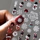 thumbnail image 4 of Pegatina de copos de nieve blancos de Navidad para uñas, calcomanías de uñas de dibujos animados en relieve 5D, muñeco de nieve, alce, campana, deslizadores, manicura DIY, 8x10cm, 4 of 4
